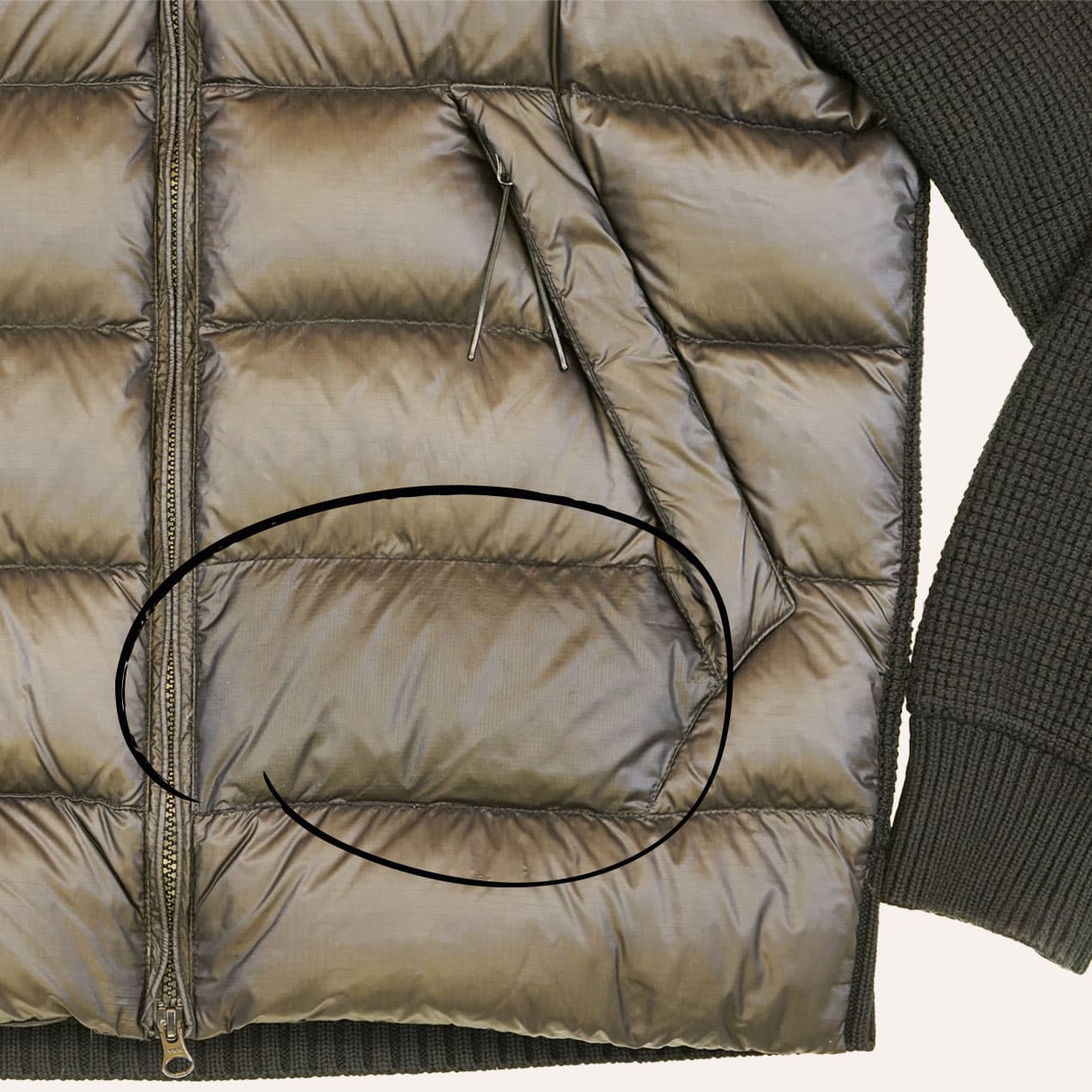 Example 2: C.P. Company jacket after replacement of the damaged panel with a similar material.